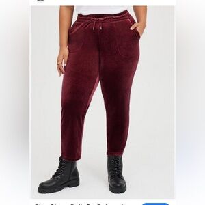 Torrid Deep Red Velvet‎ Joggers Large